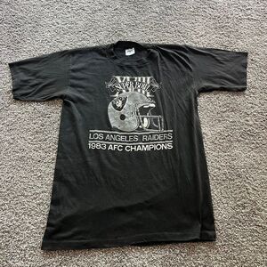 Vintage‎ 1983 Los Angeles LA Raiders Super Bowl AFC Champions T Shirt 80s Sz L